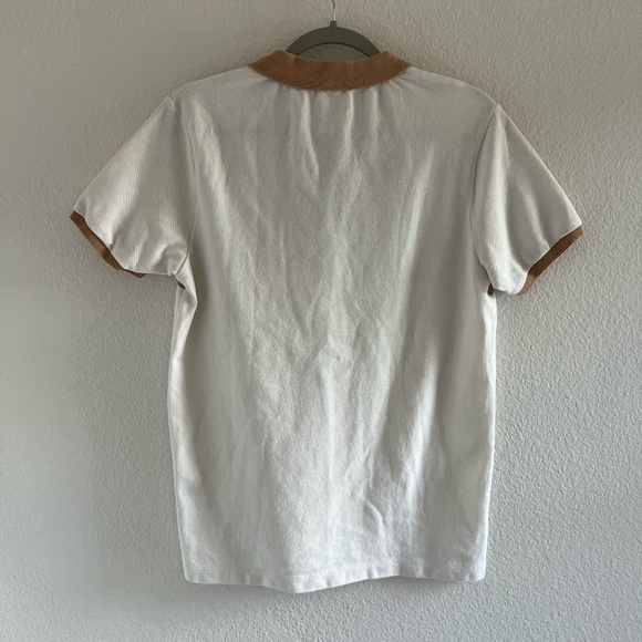 DISNEY STAR WARS | Embroidered Death Star Polo Shirt in Tan/White | Size Small - Picture 7 of 11